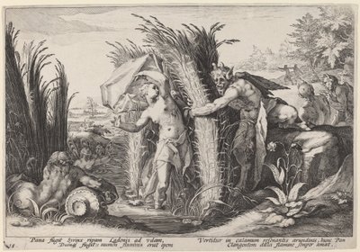 Patelnia i Syrinx autorstwa Workshop of Hendrick Goltzius, after Hendrick Goltzius