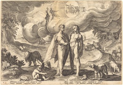 Prometeusz czyni człowieka i ożywia go ogniem z nieba autorstwa Workshop of Hendrick Goltzius, after Hendrick Goltzius