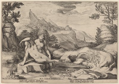 Salmacis i Hermafrodyt autorstwa Workshop of Hendrick Goltzius, after Hendrick Goltzius