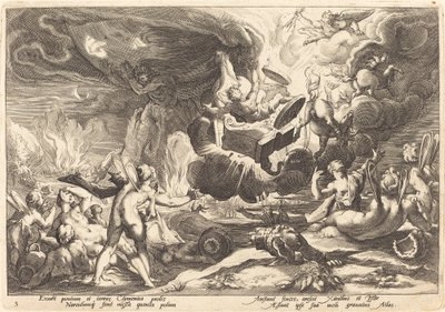 Upadek Faetona autorstwa Workshop of Hendrick Goltzius, after Hendrick Goltzius