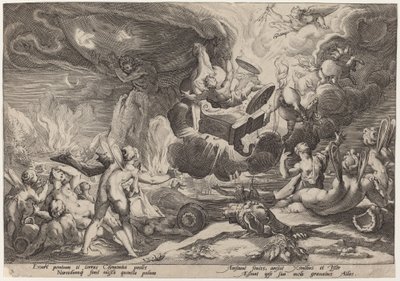 Upadek Faetona autorstwa Workshop of Hendrick Goltzius, after Hendrick Goltzius