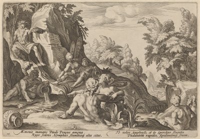 Bóg rzeki Peneus otoczony innymi bóstwami autorstwa Workshop of Hendrick Goltzius, after Hendrick Goltzius