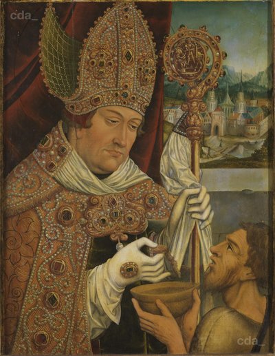 Kardynał Albrecht z Brandenburgii jako św. Marcin autorstwa workshop of Lucas Cranach the Elder
