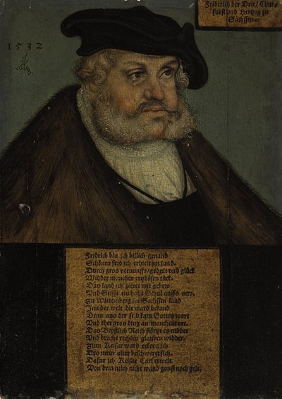 Fryderyk III (1463-1525), Mądry, elektor Saksonii autorstwa workshop of Lucas Cranach the Elder