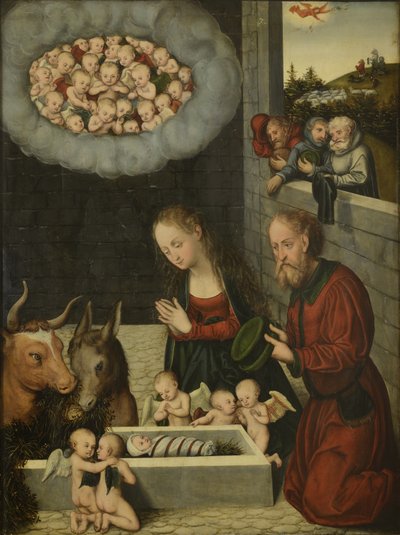 Niemiecki: Anbetung des Kindes Adoracja pasterzy



























" autorstwa workshop of Lucas Cranach the Elder