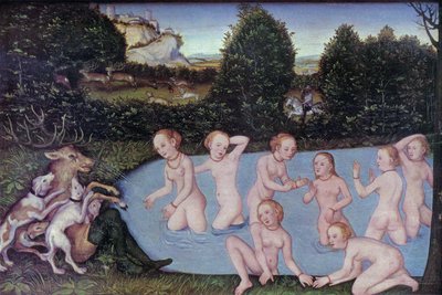 Niemiecki: Diana und Aktäon Diana i Actaeon autorstwa workshop of Lucas Cranach the Elder