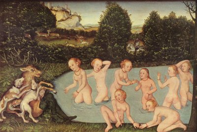 Niemiecki: Diana und Aktäon Diana i Actaeon autorstwa workshop of Lucas Cranach the Elder