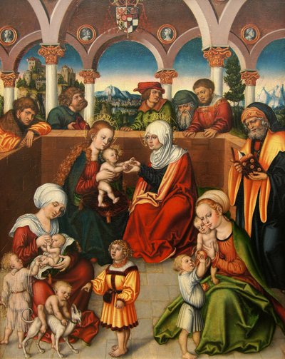 Niemiecki: Heilige Sippe Święte pokrewieństwo autorstwa workshop of Lucas Cranach the Elder