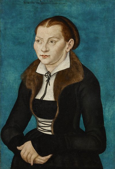 niemiecki: Katharina von Bora jako półpostać po lewej stronie Katharina of Bora autorstwa workshop of Lucas Cranach the Elder