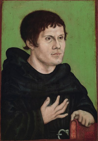 Posthumes Bildnis Martin Luthers (1483-1546) als Augustinermönch Pośmiertny portret Marcina Lutra jako mnicha augustiańskiego autorstwa workshop of Lucas Cranach the Elder