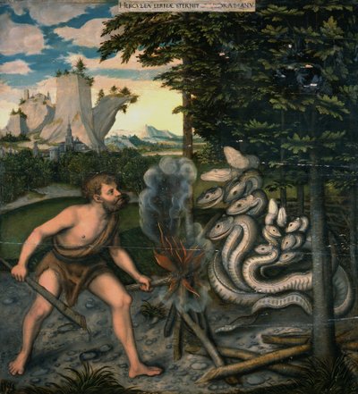Herkules i Hydra autorstwa workshop of Lucas Cranach the Elder
