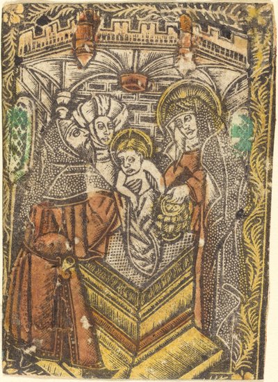 Ofiarowanie w świątyni autorstwa Workshop of Master of the Borders with