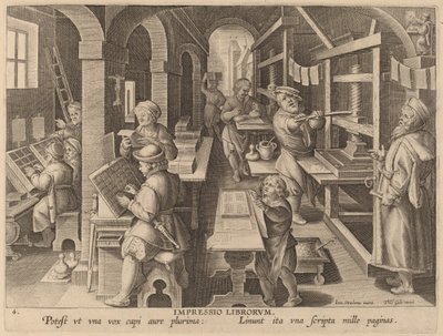 Drukowanie książek autorstwa Workshop of Philip Galle after Jan van der Straet