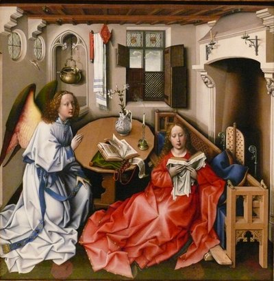 Zwiastowanie Tytuł(y) alternatywny(e):   Merode Altarpiece autorstwa Workshop of Robert Campin
