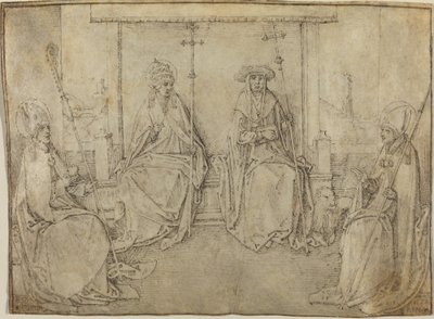 Czterej łacińscy Ojcowie Kościoła autorstwa Workshop of Valentijn van Orley