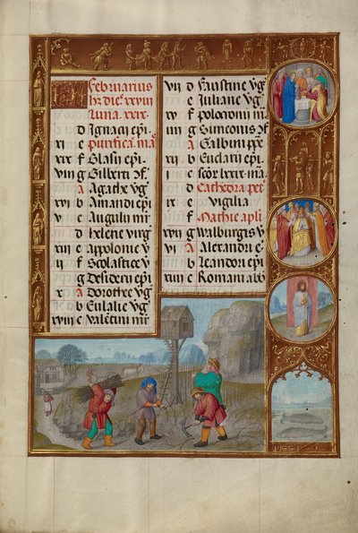 Praca w winnicy; Znak zodiaku Ryb autorstwa Workshop of the Master of James IV of Scotland