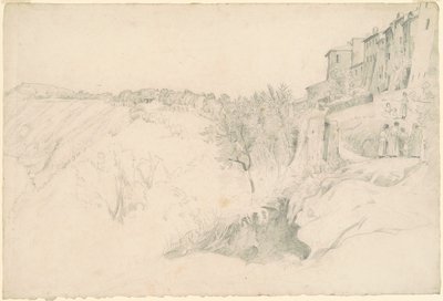Wzgórze z domami i figurami autorstwa Worthington Whittredge