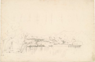 Domy nad jeziorem autorstwa Worthington Whittredge