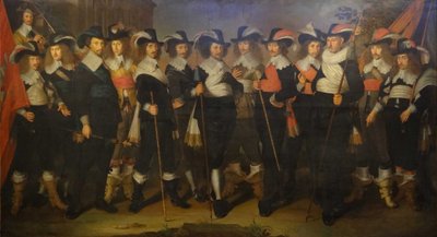 Oficerowie i gwardziści kompanii pułkownika Hermana Herbertsza. autorstwa Wouter Crabeth II