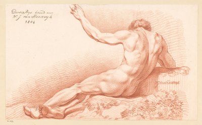 Siedzący akt męski, widziany z tyłu (3. nagroda 1804) autorstwa Wouter Johannes van Troostwijk