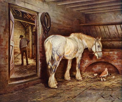 Koniec dnia - koń hodowlany wraca do domu (kolor lito) autorstwa Wright Barker