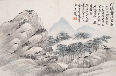 Czytanie w Studio Secluded Pine (Pieśń yin an) autorstwa Wu Dacheng
