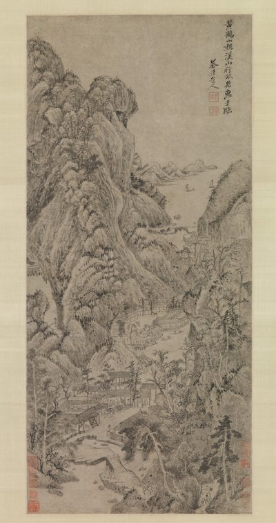 Podróżujący wśród potoków i gór, prawdopodobnie 1670. autorstwa Wu Li