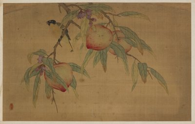 Ptak, owoce i kwiaty, dynastia Qing, 1741. autorstwa Wu Zhang