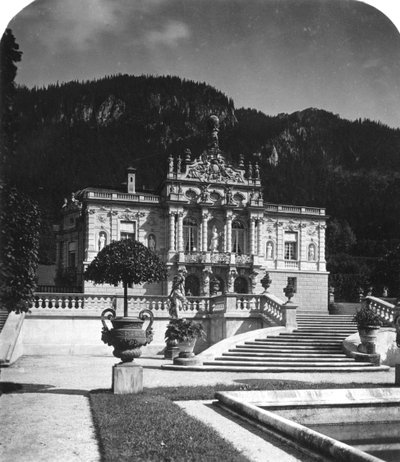 Pałac Linderhof, Bawaria, Niemcy, ok. 1900. autorstwa Wurthle and Sons