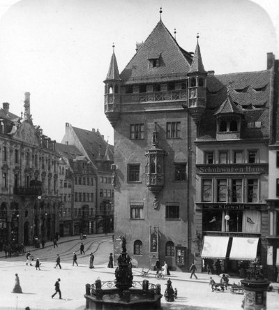 Nassauer Haus, Norymberga, Bawaria, Niemcy, c1900 autorstwa Wurthle and Sons