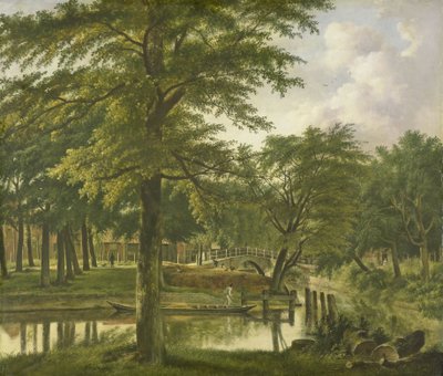 Widok na Nieuwe Gracht w pobliżu Bolwerk, Haarlem autorstwa Wybrand Hendriks (signed by artist)