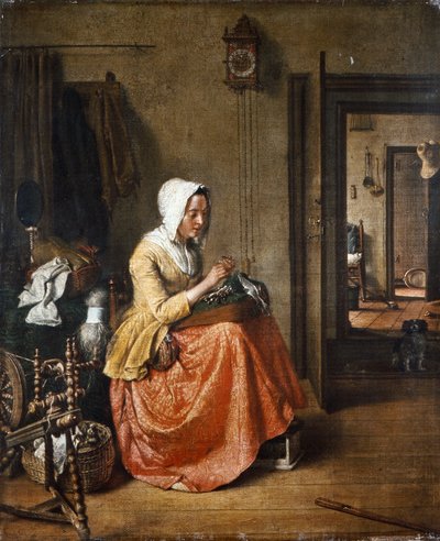 Koronczarka, ok. 1831 (olej na płótnie) autorstwa Wybrand Hendriks