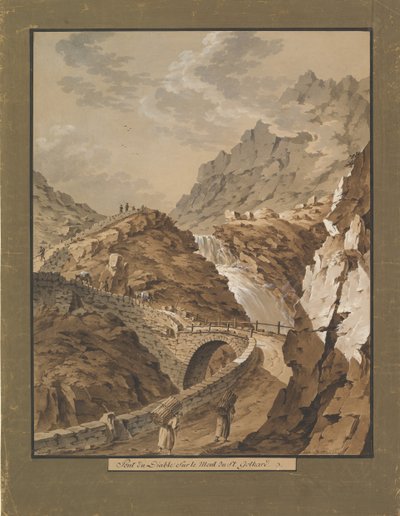 Diabelski Most w kierunku Góry Gotarda w Szwajcarii, 1785-1824. autorstwa Xaver Triner