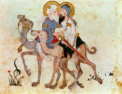 Pożegnanie Abou Zayda i Al Haritha przed powrotem do Mekki ... autorstwa Yahya ibn Mahmud Al Wasiti
