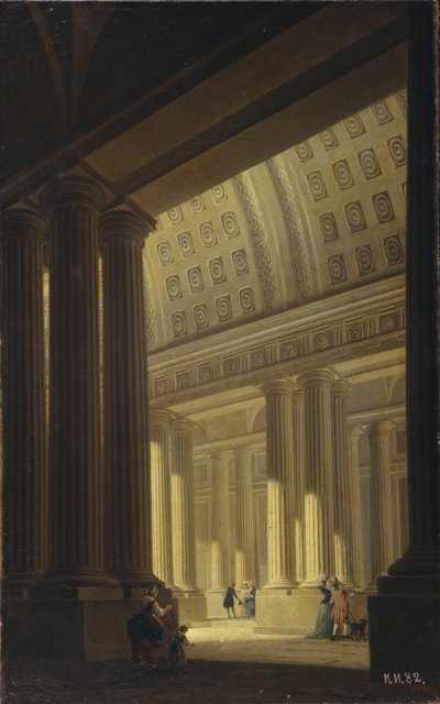 Widok wnętrza świątyni. Przedsionek dorycki, 1781 r. autorstwa Yakov Gerasimovich Farafontyev