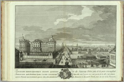 Nowo zbudowane komnaty naprzeciw bramy Aniczkowskiej Księga do 50. rocznicy założenia Petersburga, 1753 r. autorstwa Yakov Vasilyevich Vasilyev