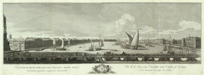 Widok na Newę między kościołem Izaaka a Księgą Korpusu Kadetów do 50-lecia Petersburga, 1753 autorstwa Yakov Vasilyevich Vasilyev