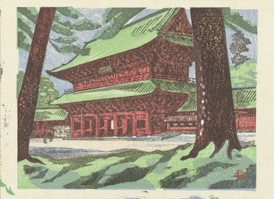 Świątynia Zojoji Zojoji (Świątynia) (tytuł na obiekcie) Wspomnienia z Tokio (tytuł serii) Tokyo kaiko zue (tytuł serii) autorstwa Yamaguchi Gen