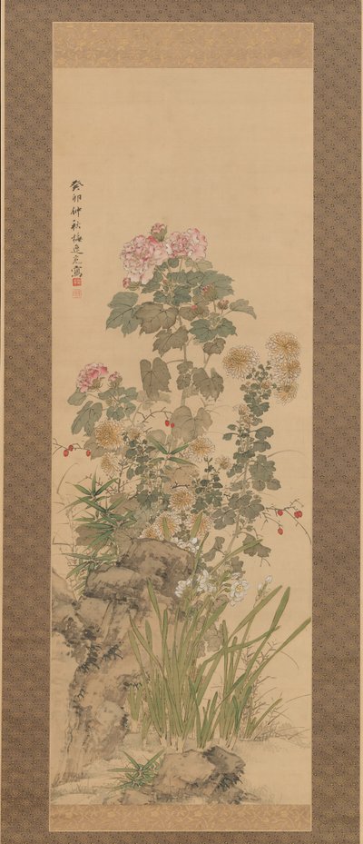 Kwiaty jesienne, 1843. autorstwa Yamamoto Baiitsu