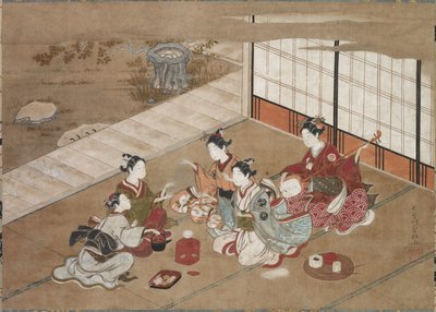 Rozgrywka w rozdanie, c. 1760. autorstwa Yasumasa Hasegawa