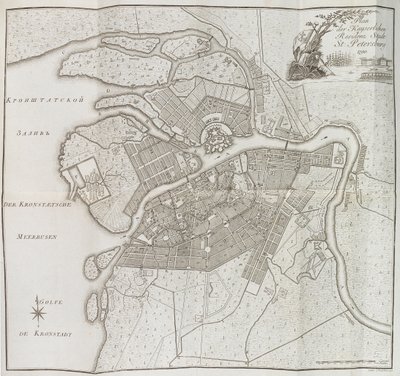 Mapa Sankt Petersburga, 1790. autorstwa Yefim Maximovich Khudyakov