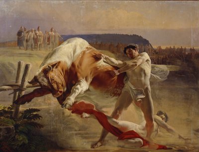 Próba siły Jana Usmovetsa, 1849 autorstwa Yevgraf Semyonovich Sorokin