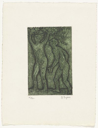 Mężczyzna i kobieta na zielono autorstwa Yo Sugano (signed by artist)