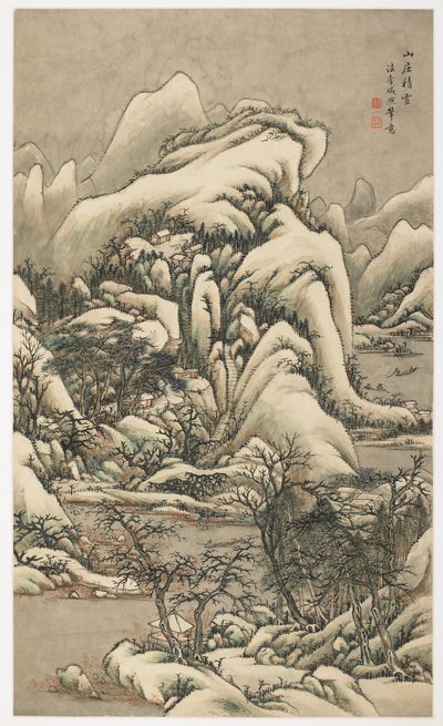 Śnieg w Mountain Villa, z albumu 12 liści autorstwa Yongxi Jin