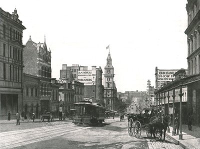 Bourke Street patrząc na wschód, Melbourne, Australia, 1895. autorstwa York and Son