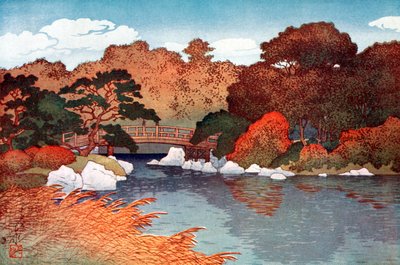 Jesień w Ogrodzie Stu Kwiatów w Muko-Jima, ok. 1900-1950. autorstwa Yoshida Hiroshi
