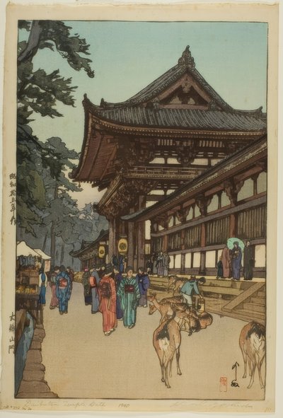 Brama świątyni Diabutsu autorstwa Yoshida Hiroshi