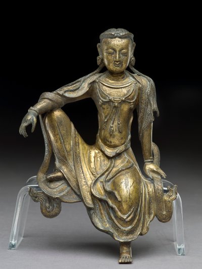 Bodhisattwa Avalokiteśwara, dynastia Yuan (brąz złocony) (patrz także 119004) autorstwa Yuan Dynasty Chinese School