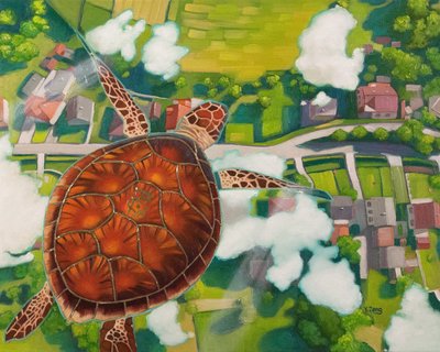Wysokość przelotowa, 2023 (olej na płótnie) autorstwa Yue Zeng