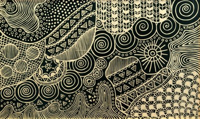 Gold doodle, 2023 (olej na płótnie) autorstwa Yue Zeng